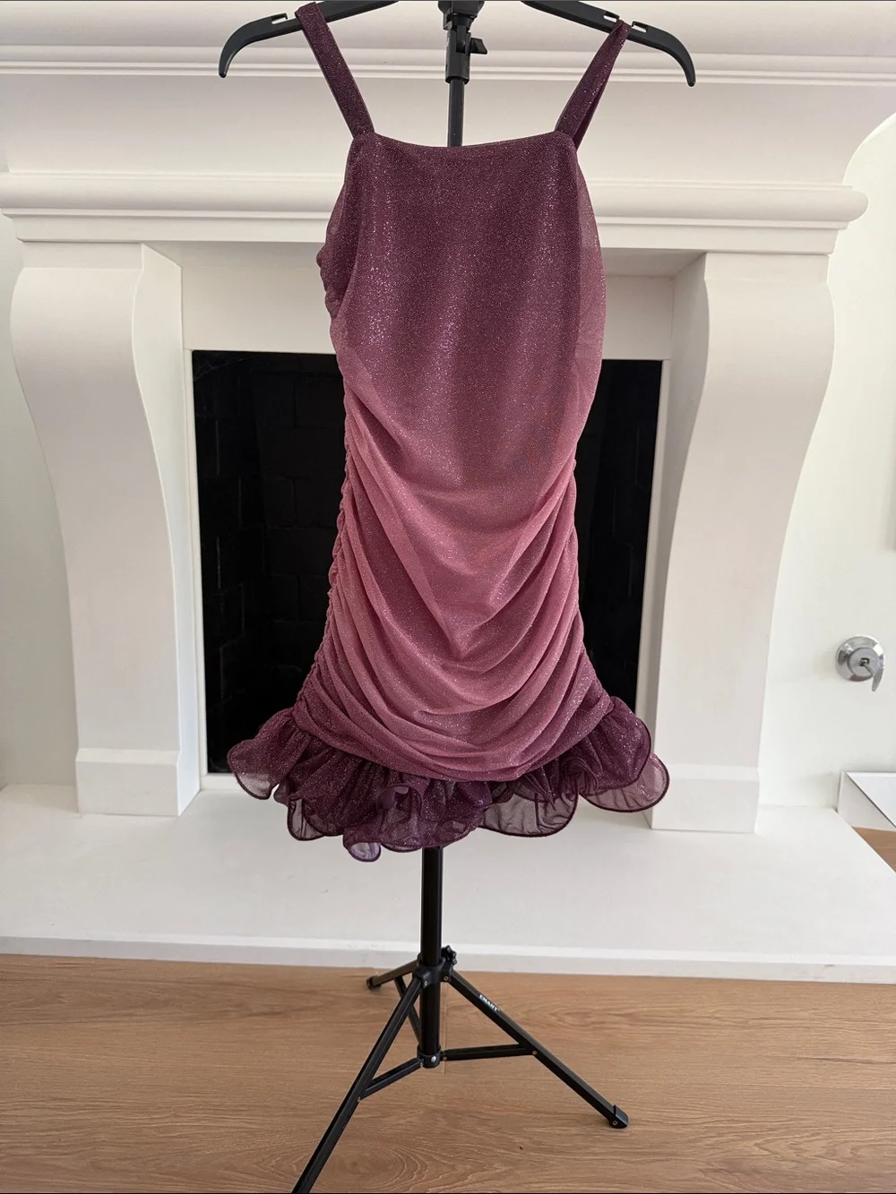 Speechless Girls Sparkle Mulberry/Mauve Party Dress w/Ruffled Hem- Girls 12